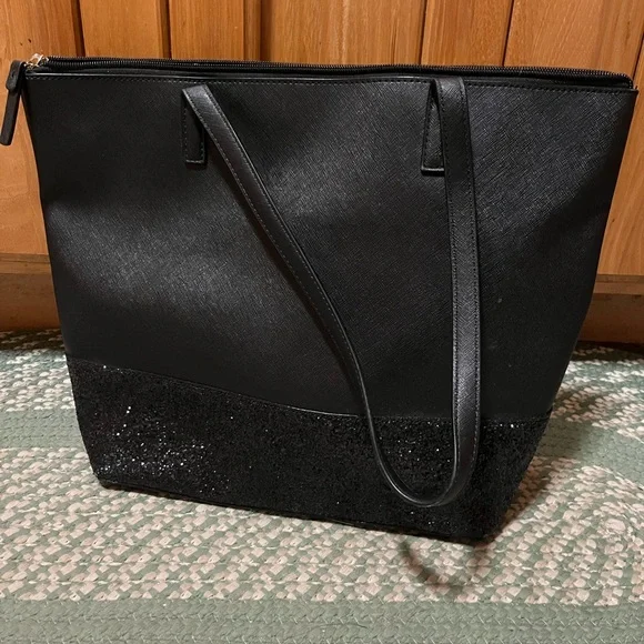 Kate Spade Greta Court Black and Glitter Tote - Picture 3 of 6